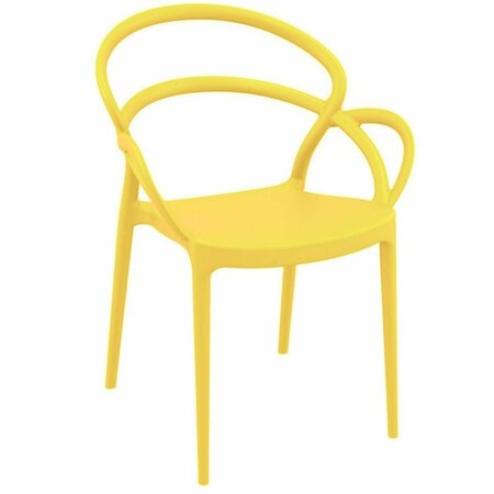 FINE-LINE Mila Dining Arm Chair, Yellow, 2PK FI753845